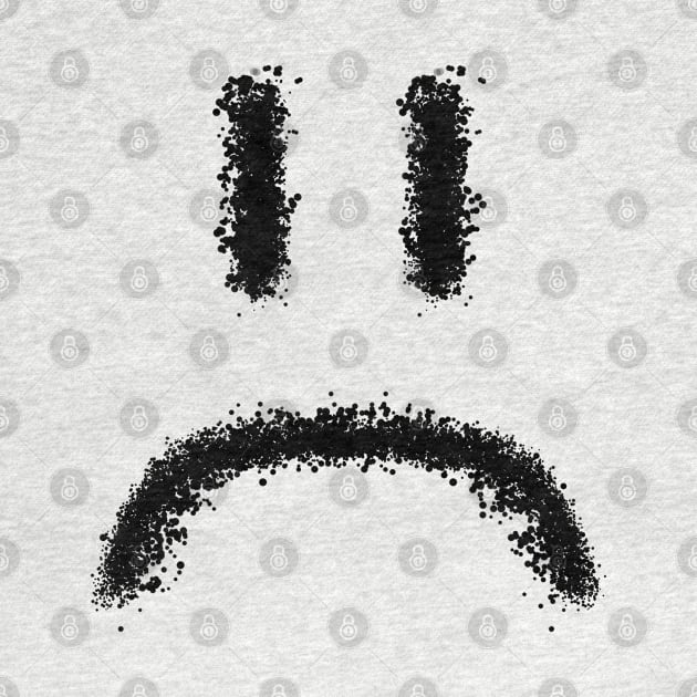 Sad Face made of black blobs by Zeroeroroo